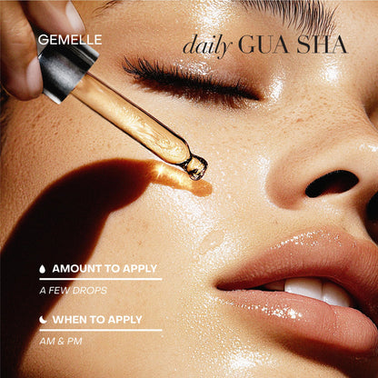 GEMELLE Lymphatic Gua Sha Face Oil | Award-Winning Botanical Hydration | 15ml