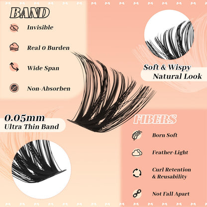 GEMERRY 565Pcs Lash Clusters D Curl Volume Kit – DIY Eyelashes (8-16mm, 30D-100D)