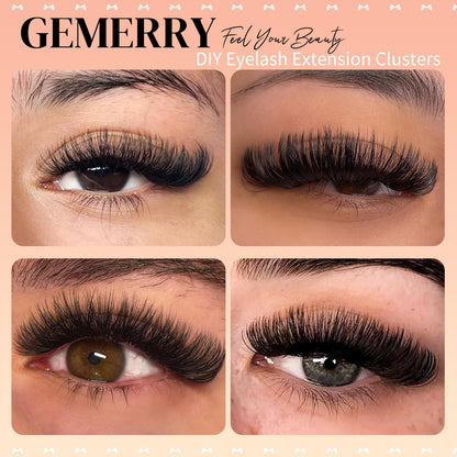 GEMERRY Lash Clusters – 4 Styles (40D, 50D, 60D, 80D) Fluffy DIY Eyelashes