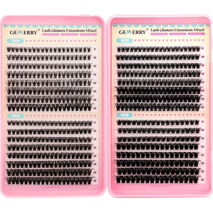 GEMERRY Lash Clusters – 4 Styles (40D, 50D, 60D, 80D) Fluffy DIY Eyelashes