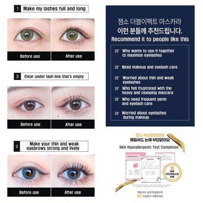 GEMSHO Eyelash Serum & Eyebrow Growth Serum — 3ml + 1ml Lash Enhancing Formula