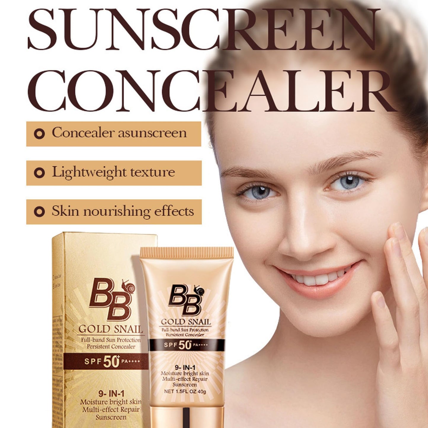 Generic Korean BB Cream SPF50+ 9-in-1 Waterproof Foundation | Lightweight, Long-Lasting Coverage