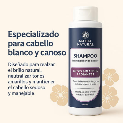 Generic Magia Natural 3-Piece Hair Kit for Gray Hair | Revitalizing Shampoo, Biotherapy Mask, Anti-Frizz Drops
