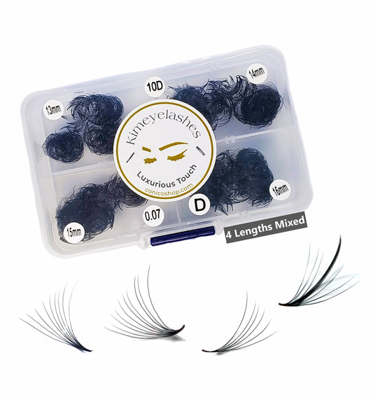 Generic 1000 Premade Volume Fans – Mixed Lengths 9-12mm, 11-14mm, 13-16mm | CC/D Curl, 0.07/0.05