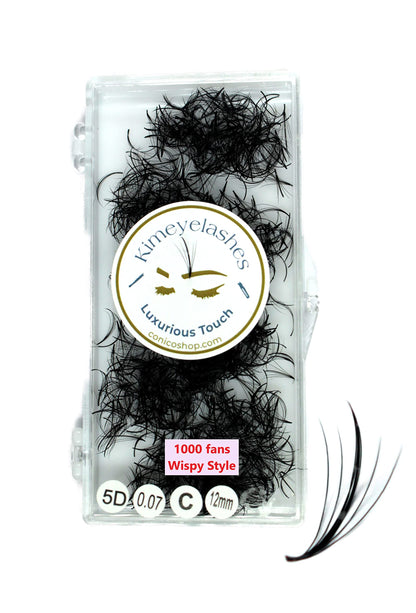 Generic Premade Wispy Fans Spikes 5D/7D Pro Lash Extensions - D Curl, 9–16mm