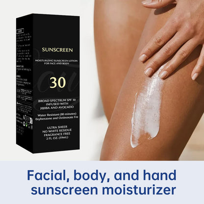 Melanin-Rich Skin SPF 30 Sunscreen | Face & Body Moisturizing Lotion (2 oz) | No White Residue