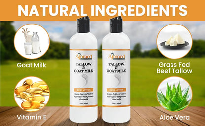Generic Tallow & Goat Milk Body Lotion for Sensitive Skin – Organic, Unscented (8 oz)