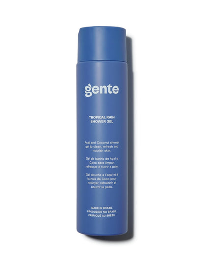 Gente Beauty Tropical Rain Shower Gel – Refreshing Acai & Coconut Hydrating, Sulfate-Free Cleanser for All Skin Types – 10.5 oz | GENTE INC.