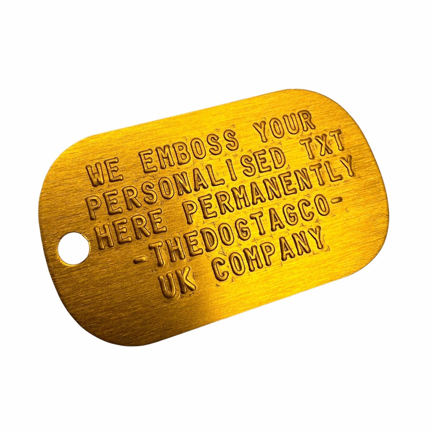 Genuine Army Dog Tag (Gold Personalised ID Dog Tag Army PAIR Set with Yellow Chains)