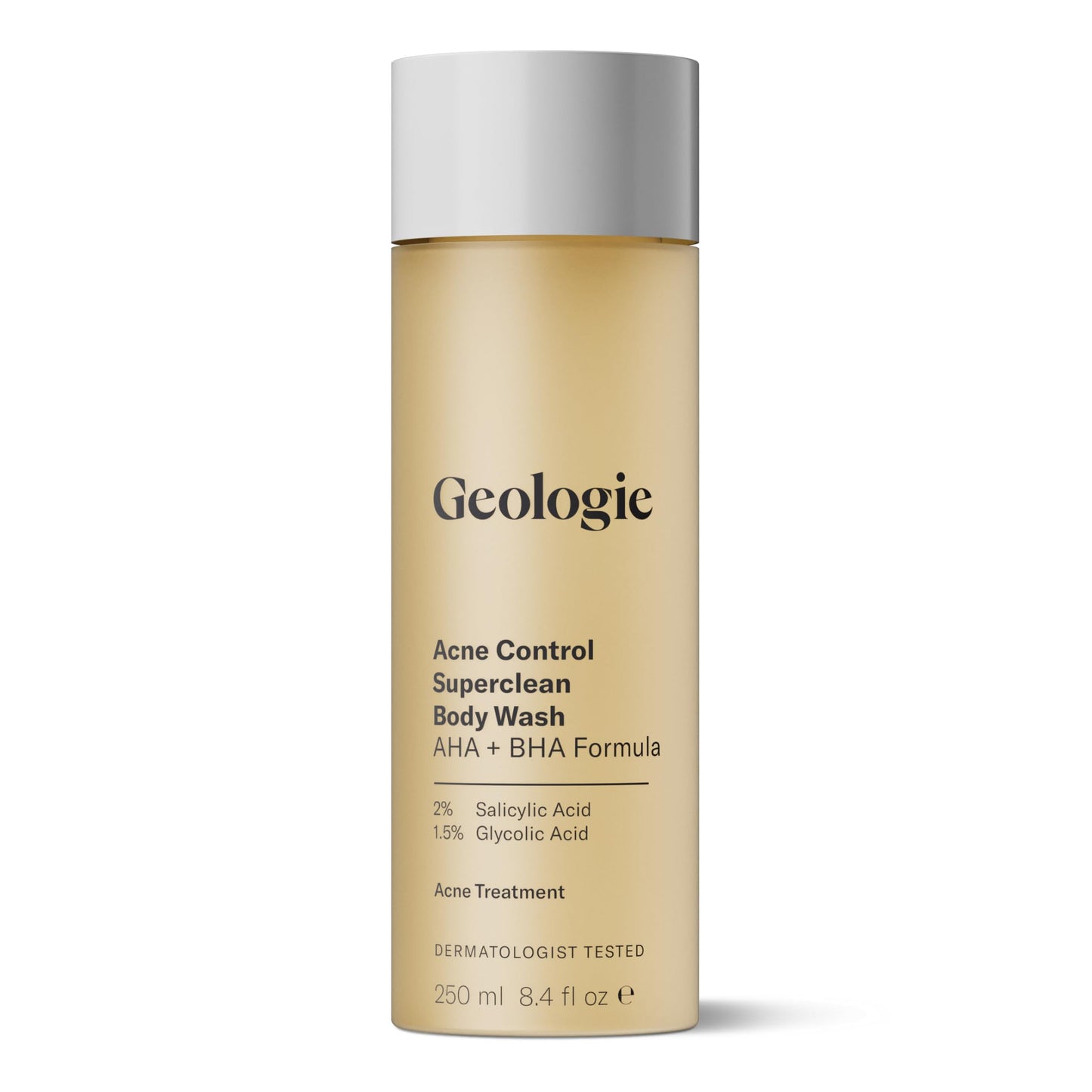 Geologie Acne Control Body Wash | Exfoliating AHA + BHA Cleanser for Back