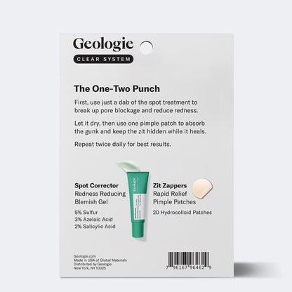 Geologie Clear System Anti-Pimple Pack – 20 Patches & 5% Sulfur Gel