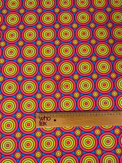 Colorful Geometric Circles Print Fabric by Metre