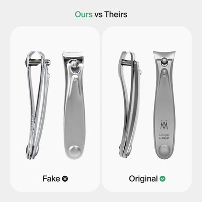 GERMANIKURE Nail Clippers Set – Authentic Solingen Craftsmanship, FINOX Stainless Steel, Black Leather Case
