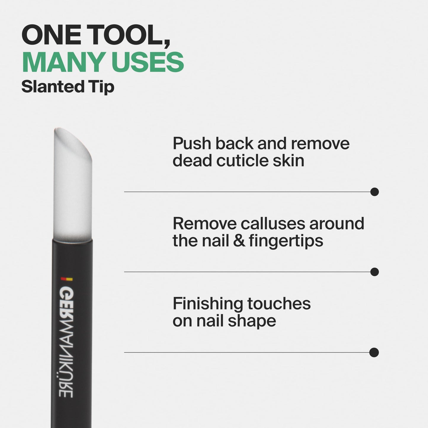 GERMANIKURE Grey Glass Cuticle Stick with Suede Sleeve – Ethically Made in Czech Republic