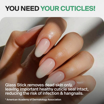 GERMANIKURE Grey Glass Cuticle Stick with Suede Sleeve – Ethically Made in Czech Republic