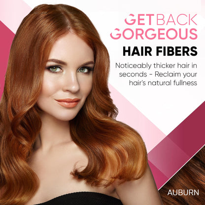GBG Hair Fibers Auburn 25g | Instant Coverage for Thinning Hair – Get Back Gorgeous