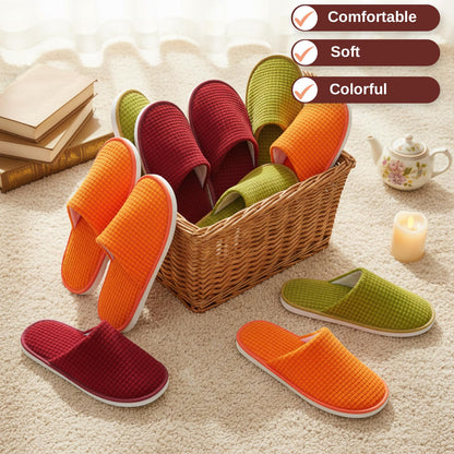 Geyoga 24 Pairs Guest Slippers — Soft Coral Fleece, Non-Slip EVA Sole, For Hotels, Spas, and Weddings