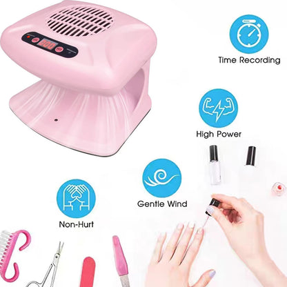 GGAIFbp Nail Dryer 300W – 2-in-1 Hot & Cold Air, Auto Sensor, Pink