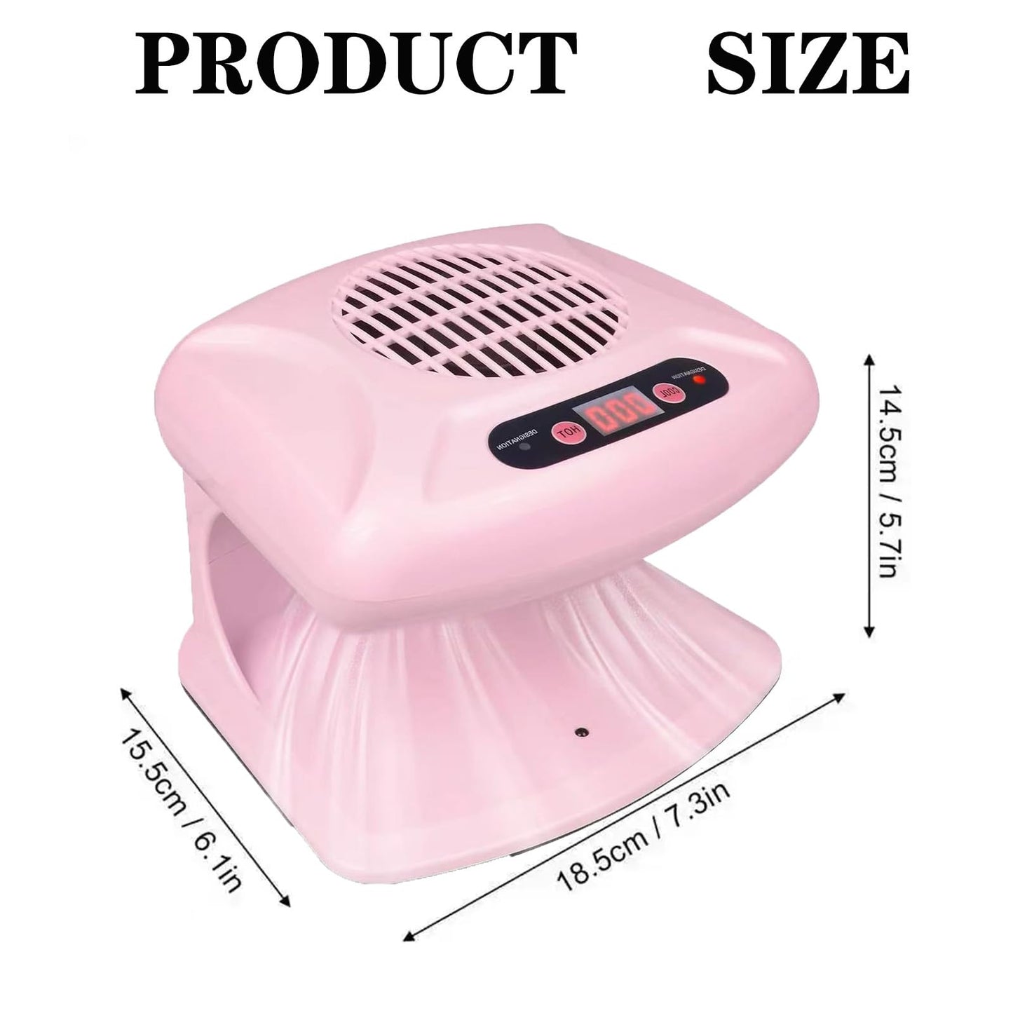 GGAIFbp Nail Dryer 300W – 2-in-1 Hot & Cold Air, Auto Sensor, Pink