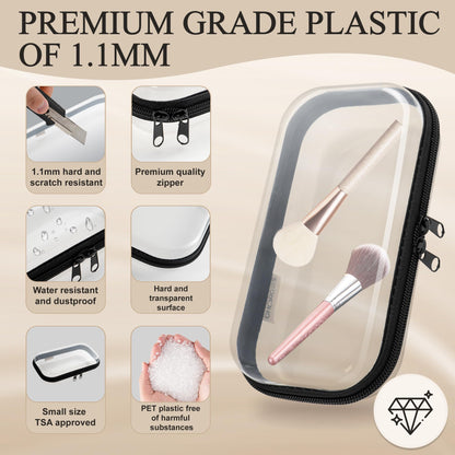 Gharges Clear Hard Shell Zipper Case Set – 3-Pack (S/M/L), 1.1mm BPA-Free PVC