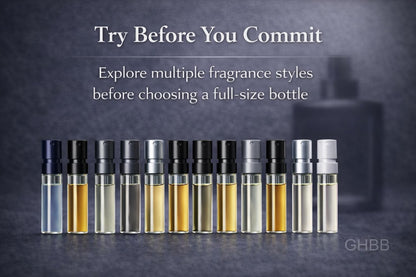 GHBB Cologne 11 Designer Sample Vial Set for Men | Discovery & Travel-Ready Fragrance Sampler