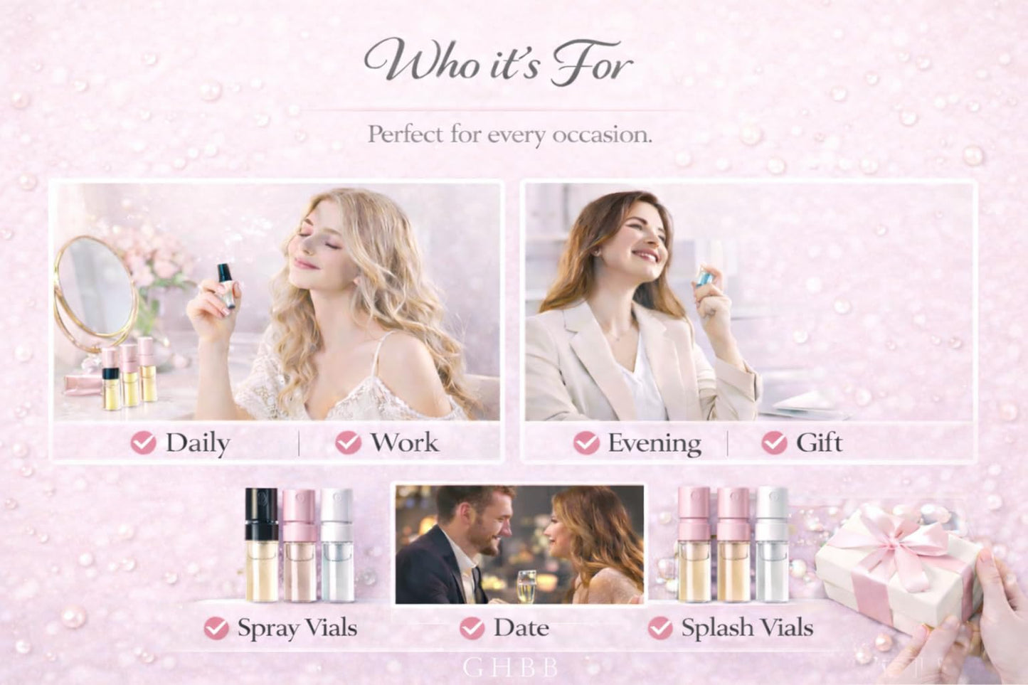 GHBB Womens Perfume Sample Set - 5-Piece Designer Fragrance Discovery Kit