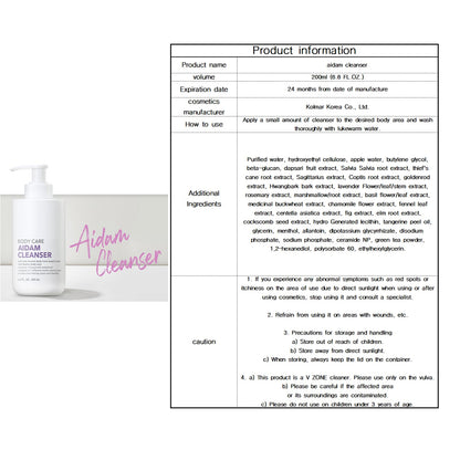 GIANANO Sensitive Body Area Cleanser – Mild Gel for V-Zone (External Use) 6.8 fl oz