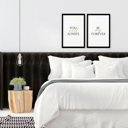 First anniversary gift for couple | set of 2 wall art prints for Bedroom