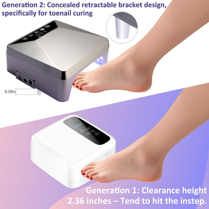 GiGiBright Rechargeable 78W UV LED Nail Lamp – Cordless Gel Dryer with Hidden Telescopic Stand
