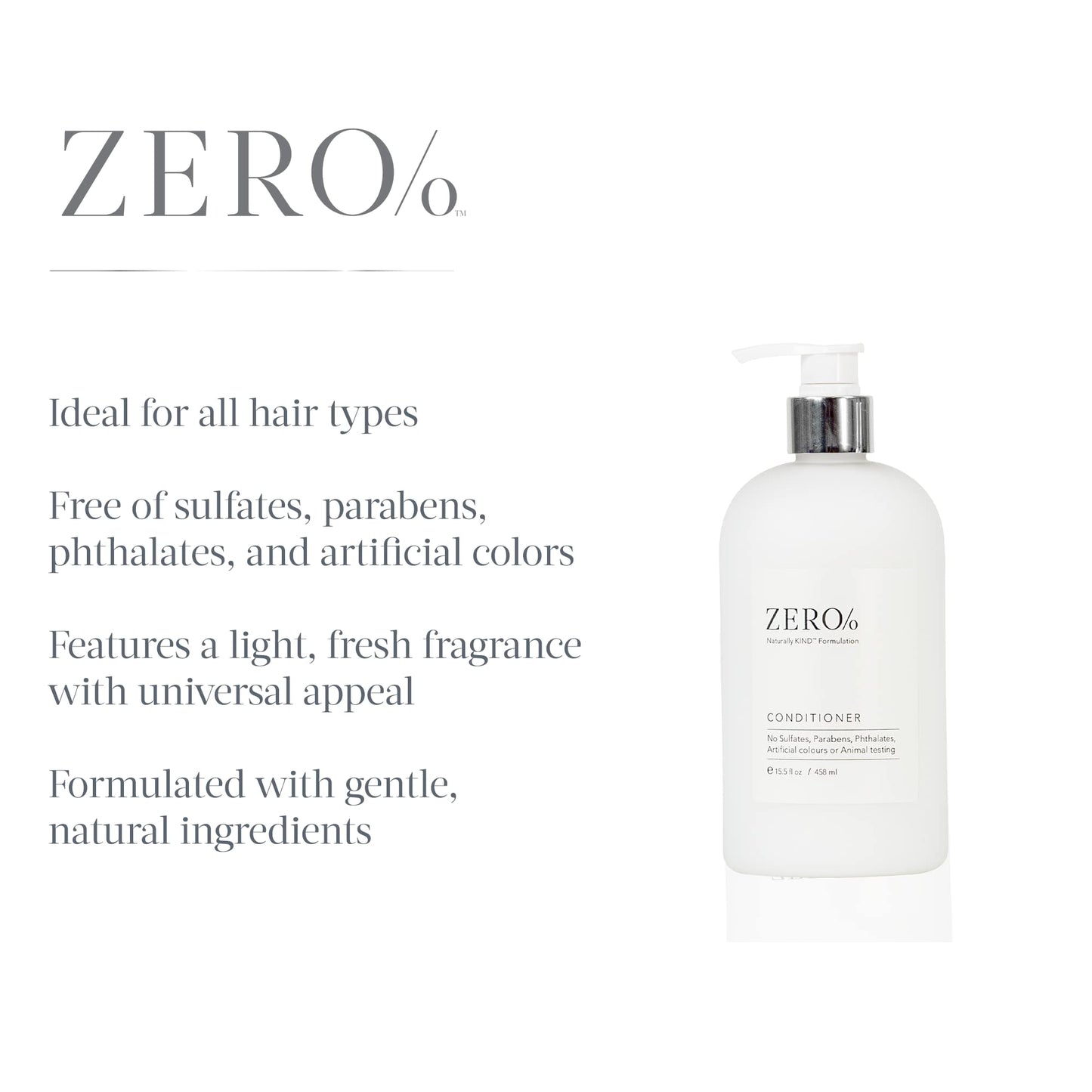 Gilchrist & Soames Zero% Collection Conditioner, 15.5oz – Sulfate-Free & Calming Aroma