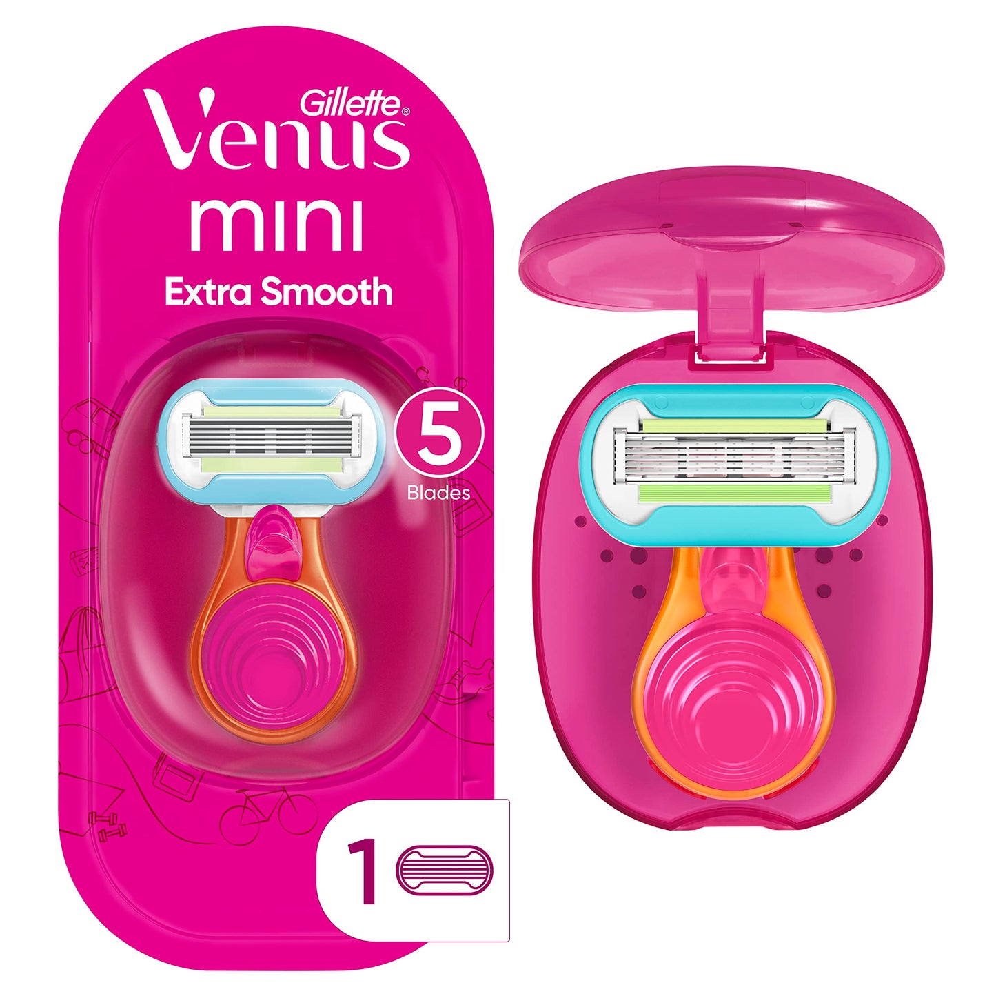 Gillette Venus Snap Cosmo Pink – Portable Extra-Smooth On-The-Go Razor