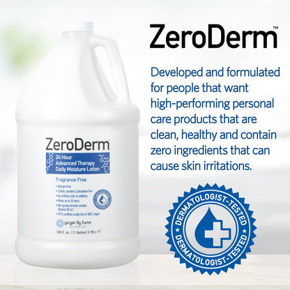 ZeroDerm 24H Advanced Therapy Lotion – Allergen-Free, Fragrance-Free Refill (1 gal) | Ginger Lily Farms