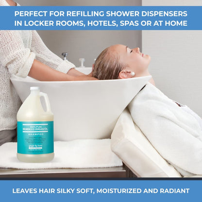 Ginger Lily Farms Salon Formula Argan Oil Shampoo – 1 Gallon Refill, Pack of 4 | Vegan & Cruelty-Free