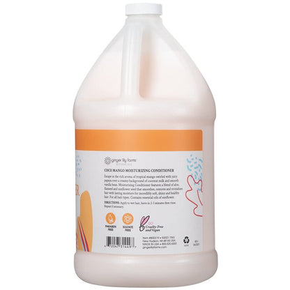 Ginger Lily Farms Botanicals Coco Mango Moisturizing Conditioner – Vegan & Cruelty-Free (1 Gallon Refill, Pack of 4)