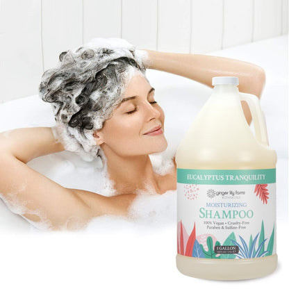 Ginger Lily Farms Botanicals Moisturizing Shampoo – Eucalyptus Tranquility, 1 Gal Refill (Vegan & Cruelty-Free)