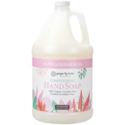 Ginger Lily Farms Botanicals Conditioning Hand Soap Refill – Vanilla Sugar Bliss, 1 Gal (128 oz), Vegan & Cruelty-Free