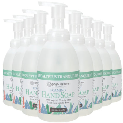 Ginger Lily Farms Botanicals All-Purpose Foaming Hand Soap Refill – Vegan, Cruelty-Free, Eucalyptus Tranquility, 20 fl oz (Pack of 8)