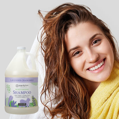 Ginger Lily Farms Botanicals Moisturizing Shampoo for All Hair Types – Lavender Chamomile, 1 Gallon Refill