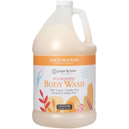 Ginger Lily Farms Botanicals Nourishing Body Wash Coco Mango – 1 Gallon Refill, Vegan & Cruelty-Free