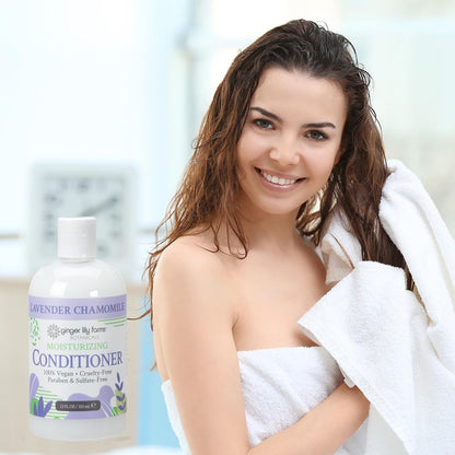 Ginger Lily Farms Botanicals Moisturizing Conditioner – Lavender Chamomile, 100% Vegan & Cruelty-Free, 12oz (Pack of 6)