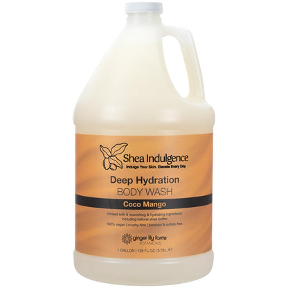 Ginger Lily Farms Botanicals Shea Indulgence Deep Hydration Body Wash – Coco Mango, 1 Gallon Refill, Vegan & Cruelty-Free