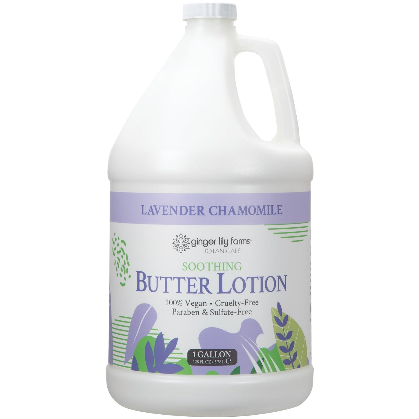 Ginger Lily Farms Botanicals Soothing Butter Lotion – Lavender Chamomile, 100% Vegan & Cruelty-Free, 1 Gallon Refill