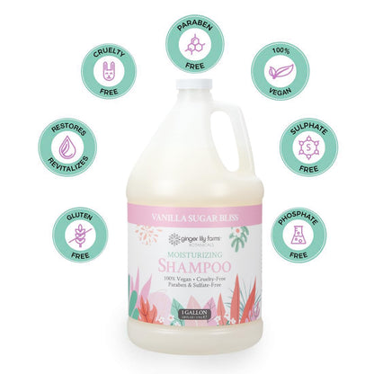Ginger Lily Farms Botanicals Vanilla Sugar Bliss Moisturizing Shampoo – 1 Gallon Refill | Vegan & Cruelty-Free