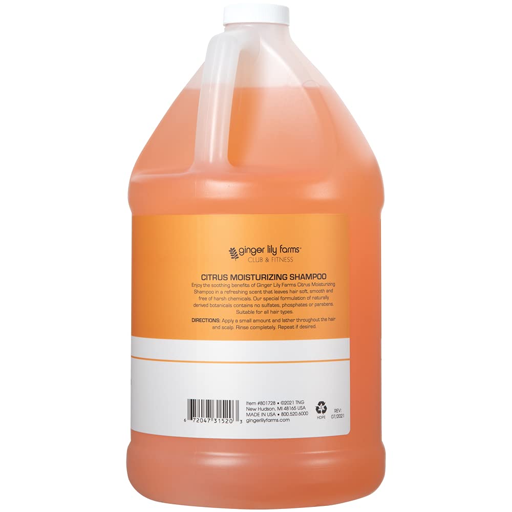 Ginger Lily Farms Club & Fitness Moisturizing Shampoo – 1 Gallon Refill, Vegan & Cruelty-Free