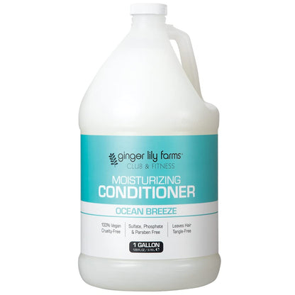 Ginger Lily Farms Club & Fitness Moisturizing Conditioner – 1 Gallon Refill Pack (Pack of 4) | Ocean Breeze, Vegan & Cruelty-Free