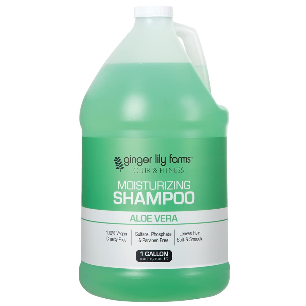 Ginger Lily Farms Club & Fitness Moisturizing Shampoo for All Hair Types – 1 Gallon Refill (Pack of 4) | Vegan & Cruelty-Free