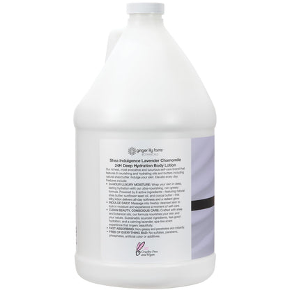 Ginger Lily Farms Shea Indulgence 24H Deep Hydration Body Lotion – Lavender Chamomile, 1 Gal Refill