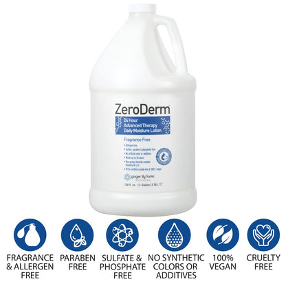 ZeroDerm 24H Advanced Therapy Lotion – Allergen-Free, Fragrance-Free Refill (1 gal) | Ginger Lily Farms