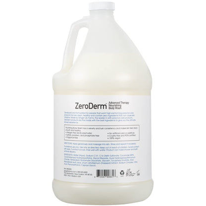 Ginger Lily Farms Botanicals ZeroDerm Advanced Therapy Nourishing Body Wash – 1 Gallon Refill (Pack of 4) | Fragrance-Free, Vegan & Cruelty-Free
