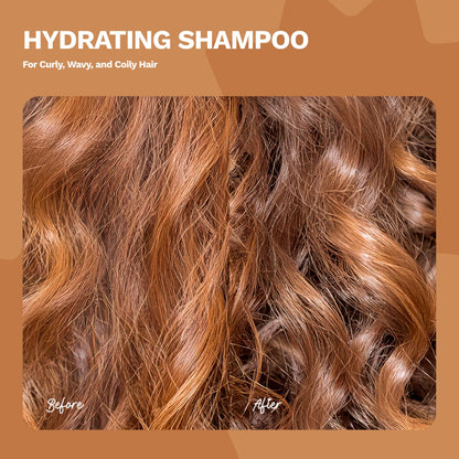 Ginger Milk Hydrating Shampoo for Curly, Wavy & Coily Hair | Defined Curls, Frizz Control, Shine - Sulfate-Free 16 oz